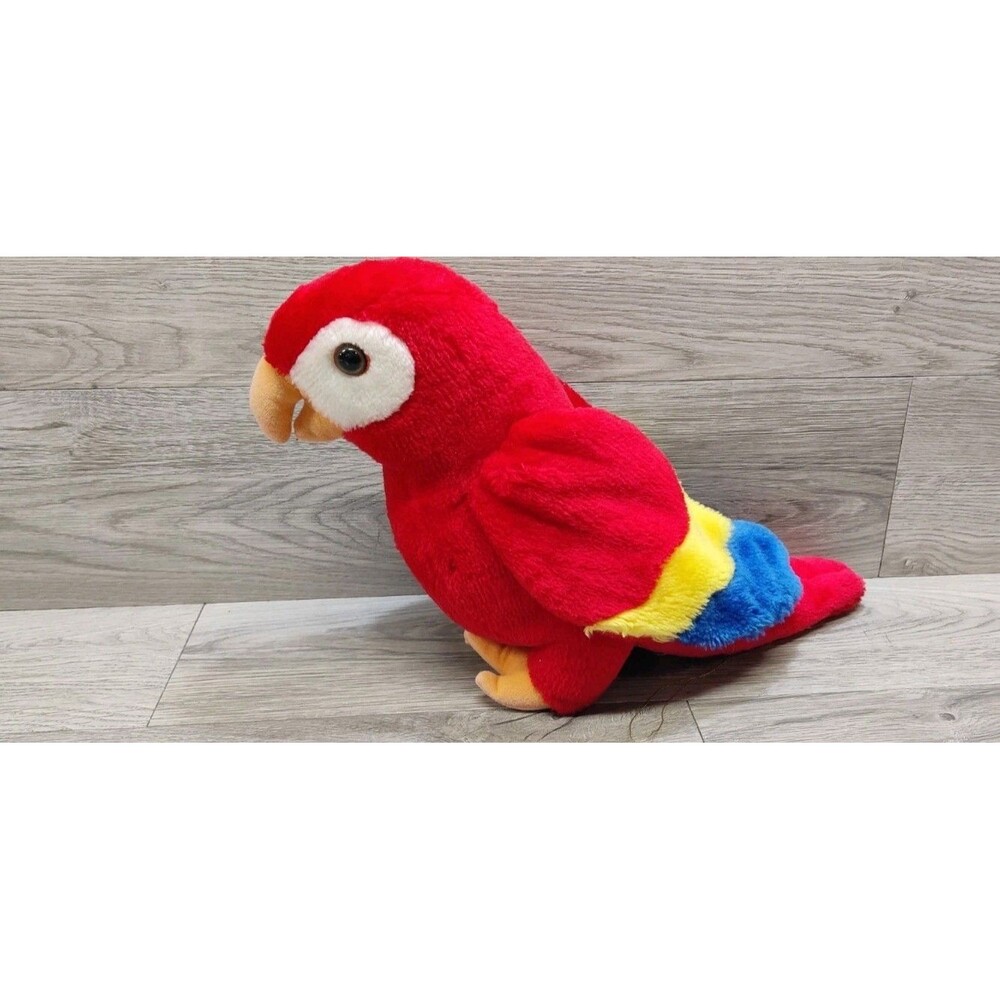 Big Hand Crafted by California Stuffed Toys Animal Bird Parakeet Red Orange Blue